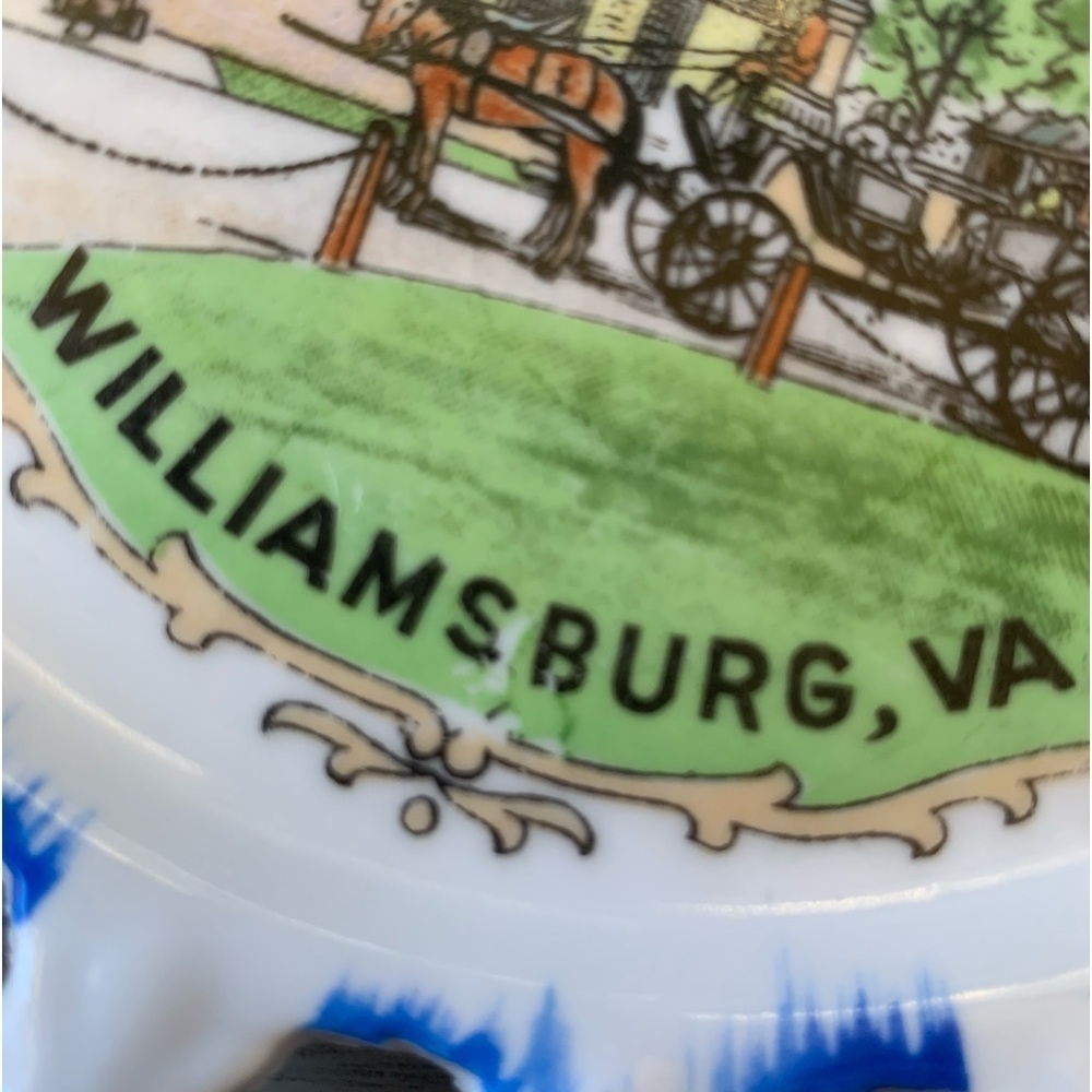 Vintage 60s Made In Japan Souvenir Collectible Ceramic Plate Williamsburg,VA - Picture 2 of 6